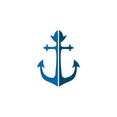 Anchor logo ikon tasarım vektör şablonu