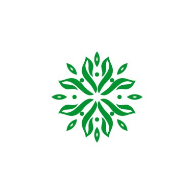 Çiçek süsü logo tasarım vektör şablonu