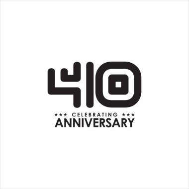 40. yıl dönümü amblem logo tasarım şablonu kutlaması