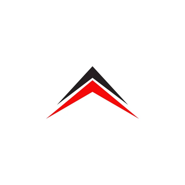 Pijl logo ontwerp geïsoleerde witte achtergrond — Stockvector