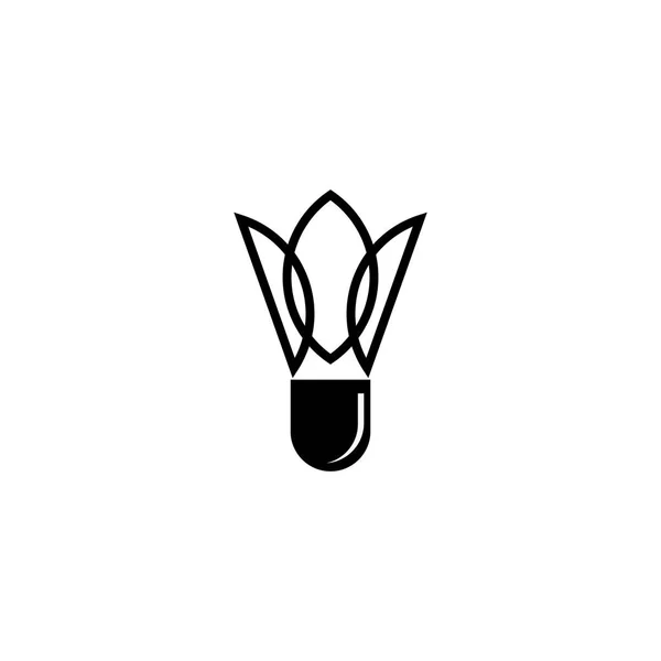 Federball-Logo-Design für Badminton-Aktivitäten — Stockvektor