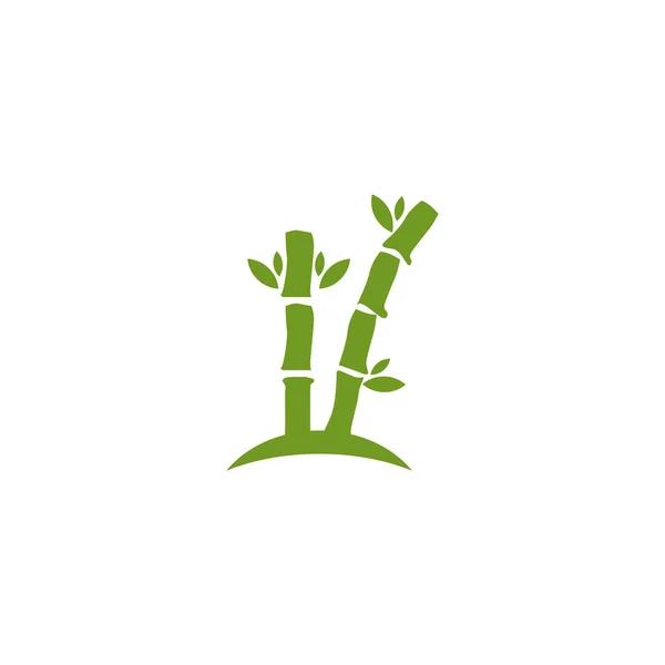Modelo de vetor de design de logotipo de ícone de bambu — Vetor de Stock
