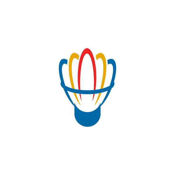 Diseño del logotipo del icono de Shuttlecock para la actividad de bádminton — Vector de stock