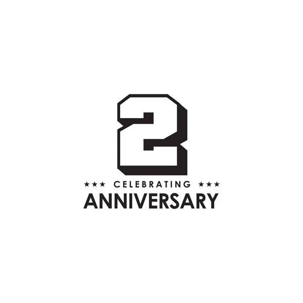 2ème année célébrant l'anniversaire logo logo design — Image vectorielle