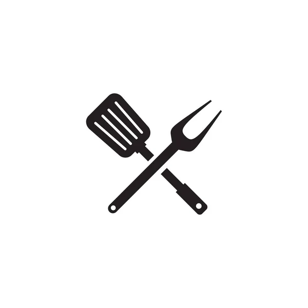 Diseño del logo del icono del restaurante con plantilla de espátula — Archivo Imágenes Vectoriales