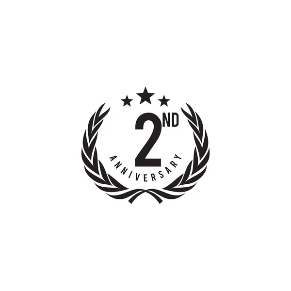 2ème année célébrant l'anniversaire logo logo design — Image vectorielle