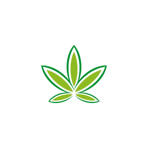 Simple CBD cannabis leaf icon logo design template — Stock Vector