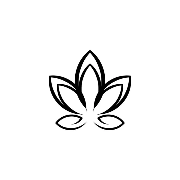 Simple CBD cannabis leaf icon logo design template — Stock Vector