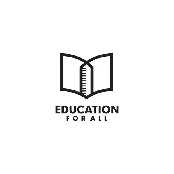 Design de logotipo de educação com o uso de modelo de ícone de livro — Vetor de Stock