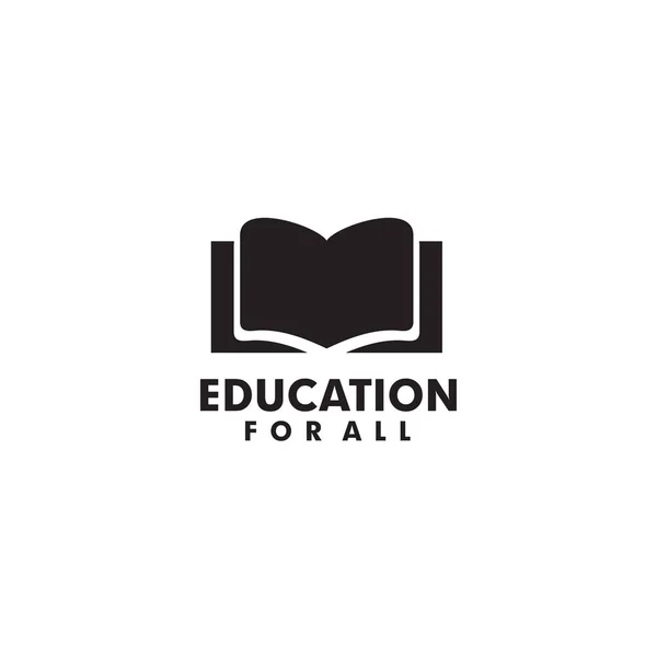 Design de logotipo de educação com o uso de modelo de ícone de livro — Vetor de Stock