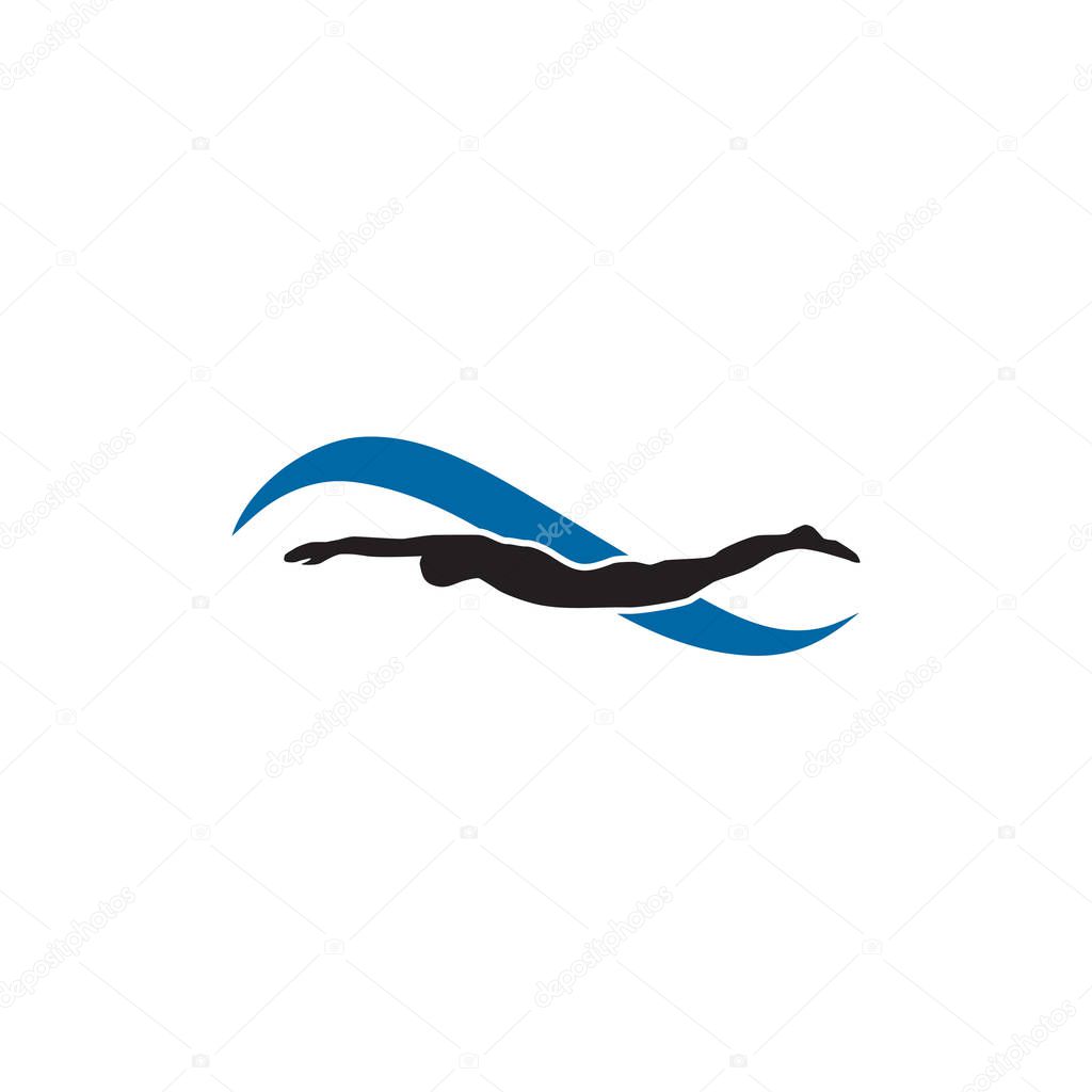 Swimmer logo design inspiraiton vector template