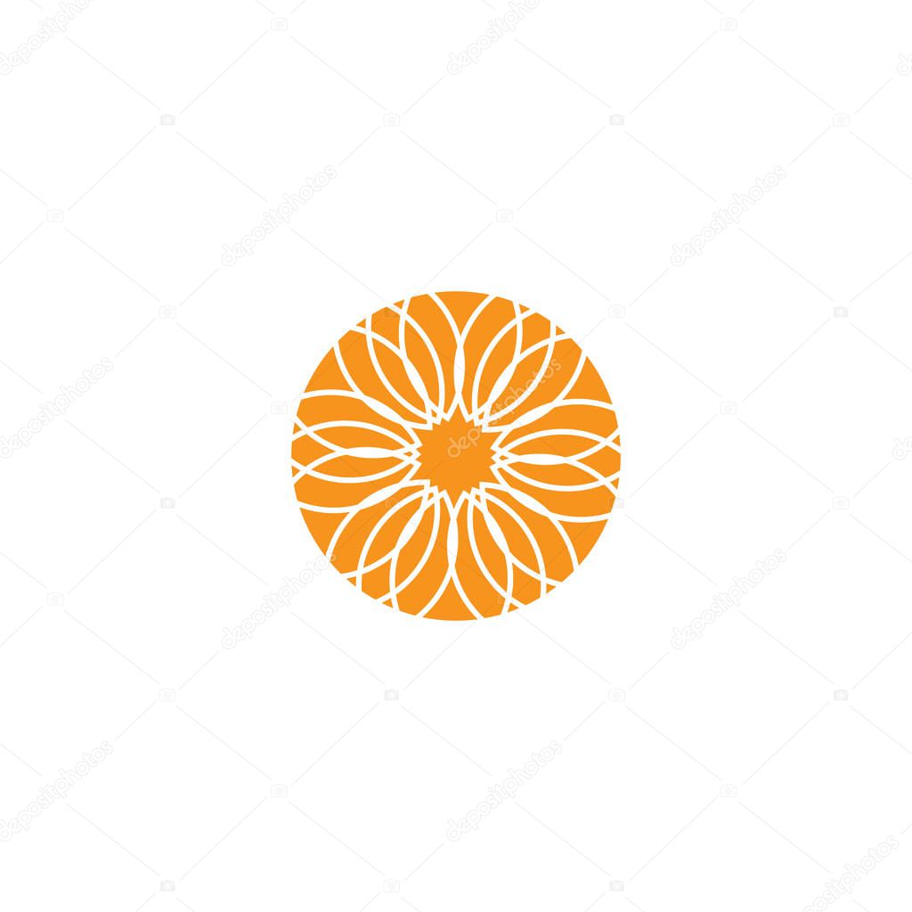 Flower ornament logo design vector template
