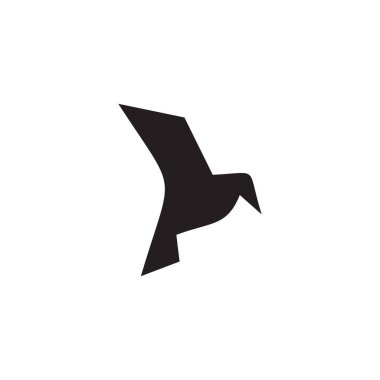 Origami kuş simgesi logo tasarım şablonu