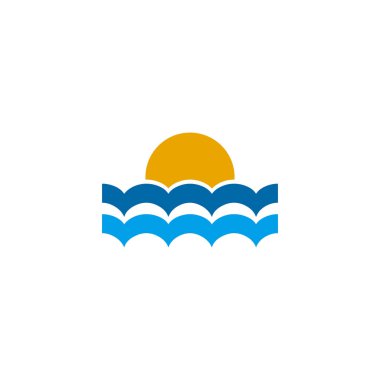 Dalga simgesi logo tasarım şablonu