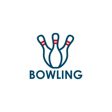 Bowling simgesi logo tasarım vektörü şablonu