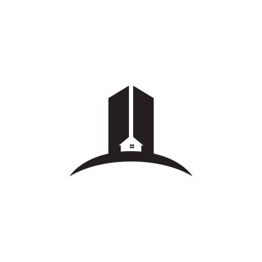 Basit bina simgesi logosu tasarım ilham vektörü şablonu