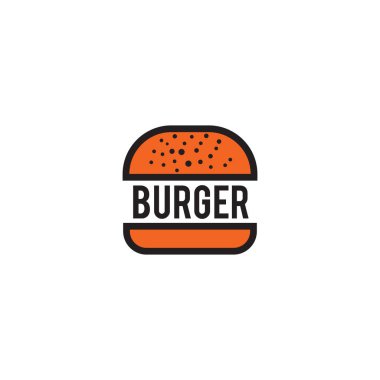 Burger simgesi logo tasarım vektör şablonu