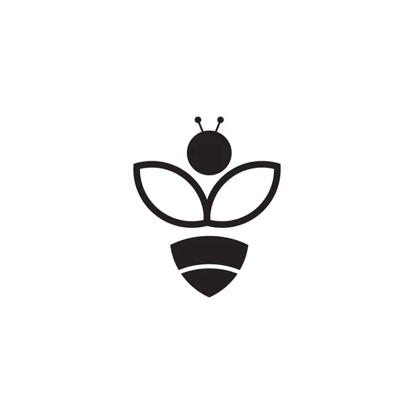 Bijen pictogram logo ontwerp inspiratie — Stockvector