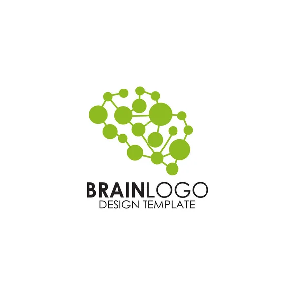 Modèle vectoriel de conception de logo cerveau — Image vectorielle