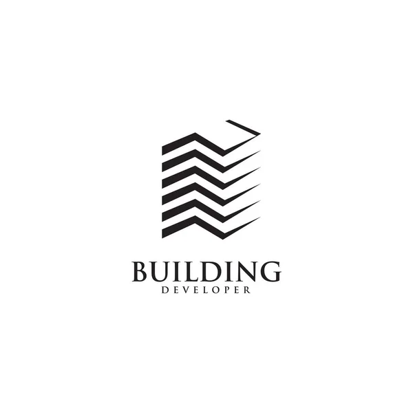 Векторная иллюстрация дизайна логотипа здания — стоковый вектор