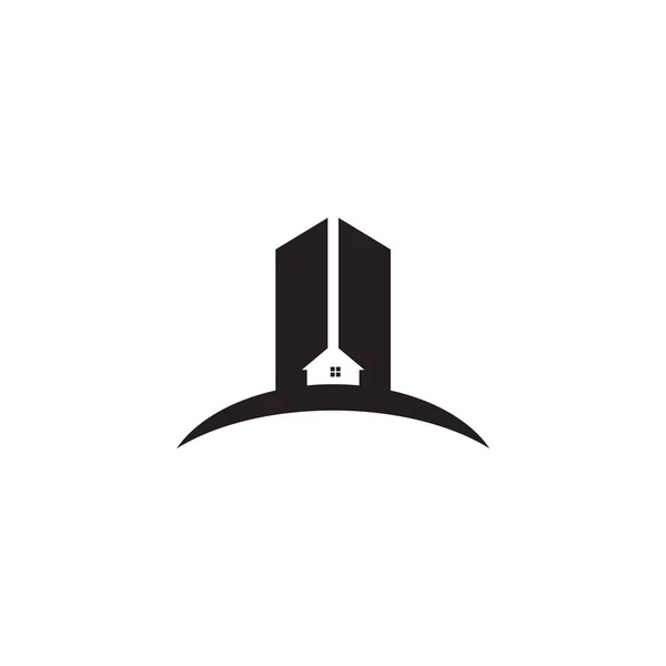 Απλό λογότυπο εικονίδιο κτιρίου σχεδιασμό έμπνευση διάνυσμα πρότυπο — Διανυσματικό Αρχείο