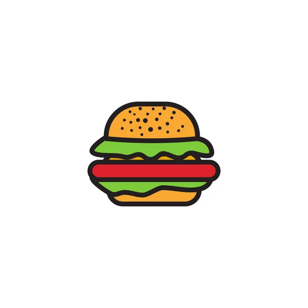 Burger icon logo design vektorvorlage — Stockvektor