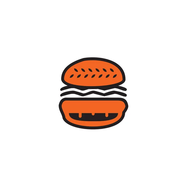 Burger ikona logo projekt wektor szablon — Wektor stockowy