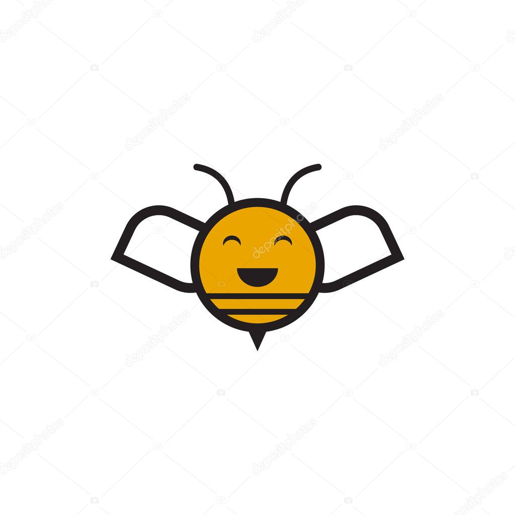 Bee icon logo design inspiration vector illustration