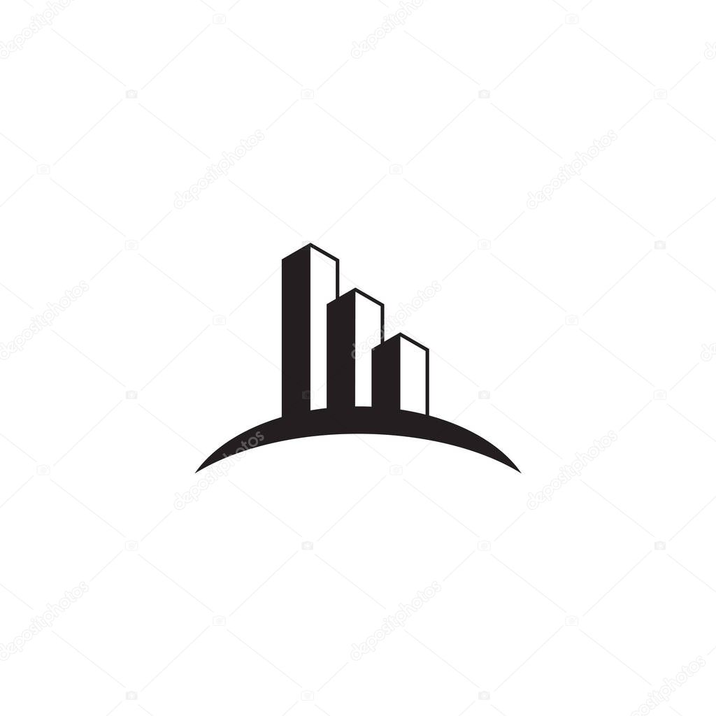 Simple building icon logo design inspiration vector template