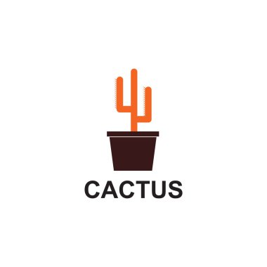 Kaktüs logo tasarım vektör şablonu