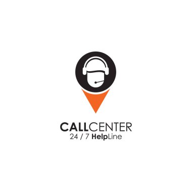 Müşteri hizmetleri merkezi simge logo tasarım şablonu