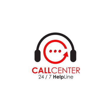 Müşteri hizmetleri merkezi simge logo tasarım şablonu