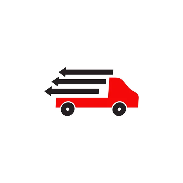 Modèle vectoriel de conception de logo de voiture de livraison — Image vectorielle