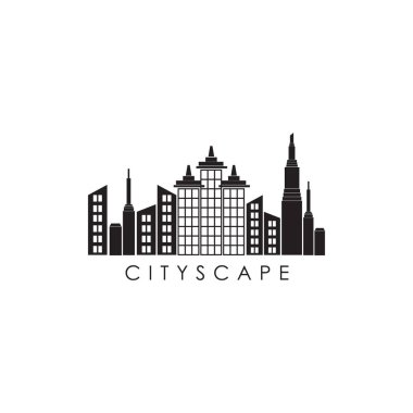 Şehir manzarası logo tasarım vektör şablonu