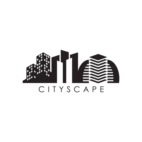 Cityscape logo design șablon vectorial — Vector de stoc