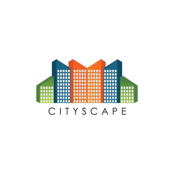Şehir manzarası logo tasarım vektör şablonu — Stok Vektör