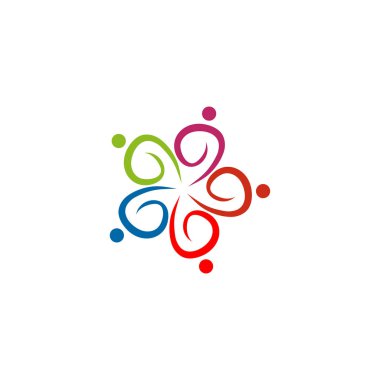 Topluluk ve evlat edinme logosu tasarım vektörü