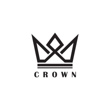 Crown simge logo tasarımı vektör çizim şablonu