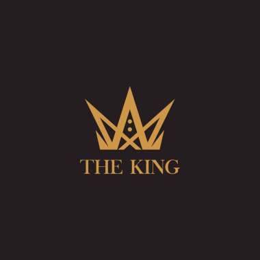 Crown simge logo tasarımı vektör çizim şablonu