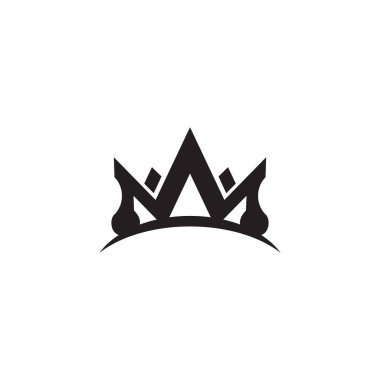 Crown simge logo tasarımı vektör çizim şablonu