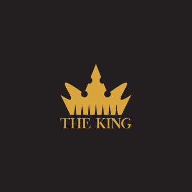 Crown simge logo tasarımı vektör çizim şablonu