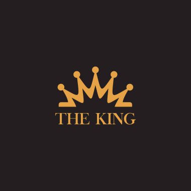 Crown simge logo tasarımı vektör çizim şablonu