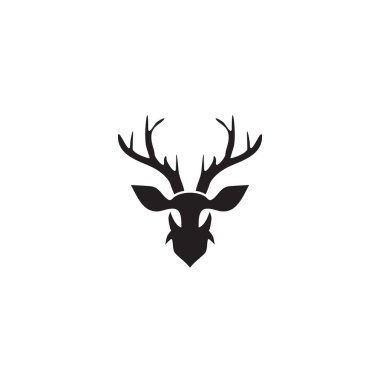 Basit geyik logosu tasarımı ilham vektörü şablonu