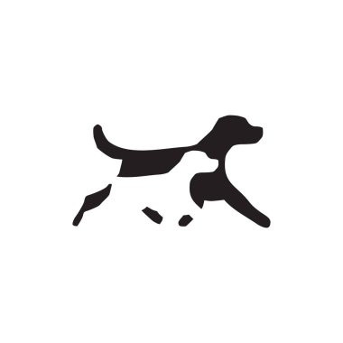 Köpek simgesi logo tasarımı vektör illüstrasyon şablonu