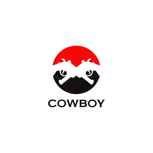 Kovboy logosu tasarımı ilham vektörü şablonu — Stok Vektör
