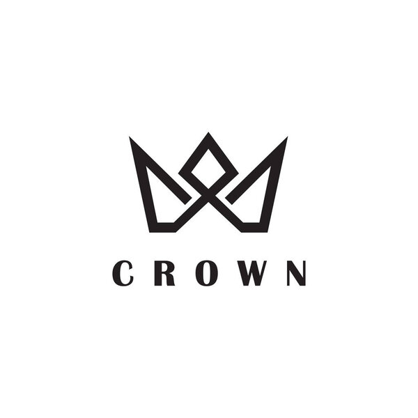 Crown icon logo design vector illustration template