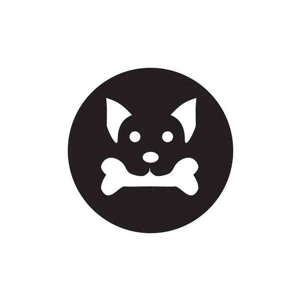 Kutya ikon logó design vektor illusztráció sablon — Stock Vector