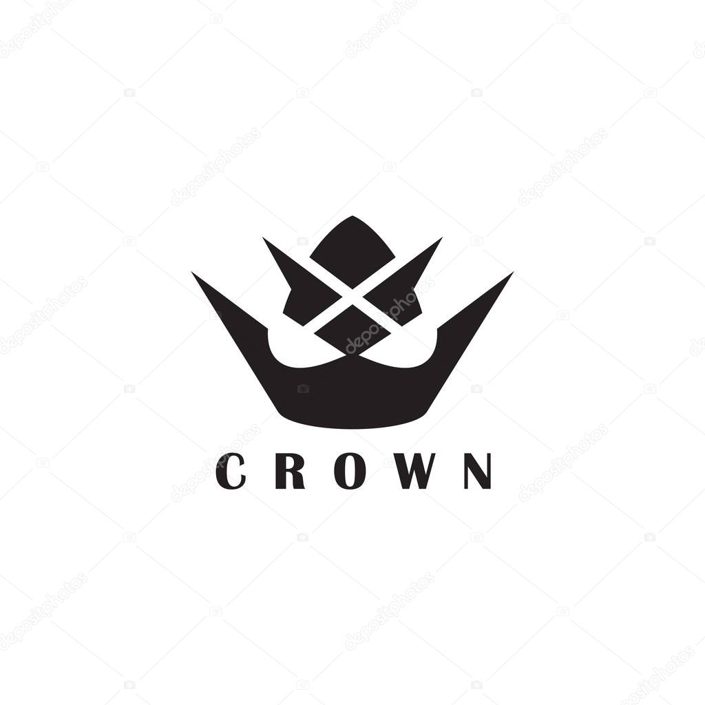Crown icon logo design vector illustration template