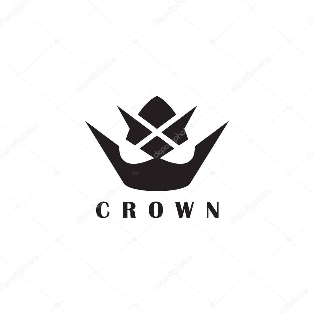 Simple crown icon logo design inspiration vector illustration template