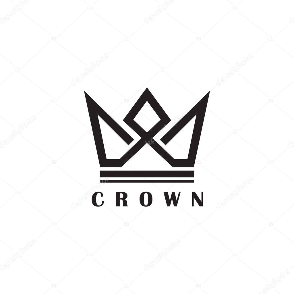 Simple crown icon logo design inspiration vector illustration template